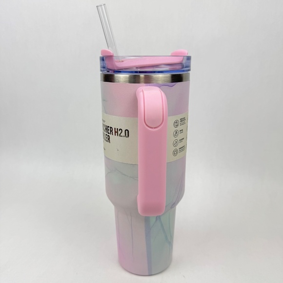 NEW Stanley Quencher H2.0 40oz Tumbler Pink Watercolor Tulle Target Exclusive - Picture 4 of 12
